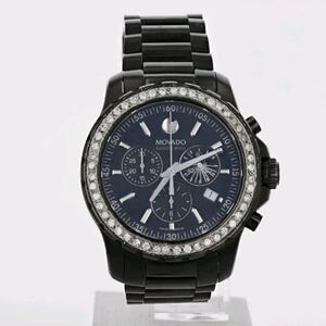 Movado Black and Silver Chronograph Men's Watch